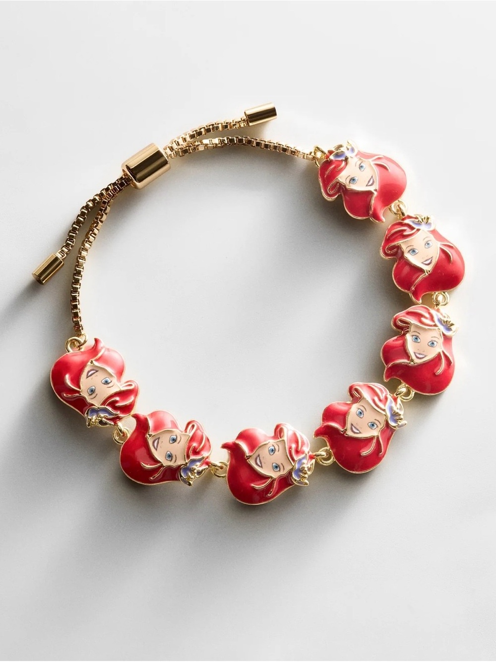 NWT Disney x BaubleBar Ariel Red Enamel Charm Slider Bracelet